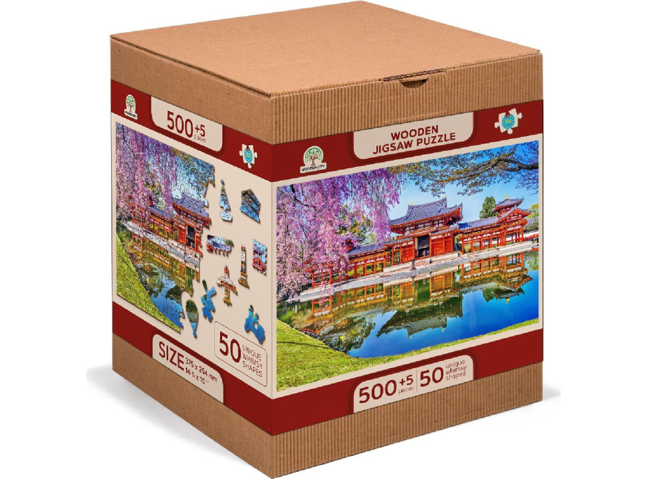 WOODEN CITY Drevené puzzle Chrám Byodo-in, Kjóto, Japonsko 2v1, 505 dielikov EKO