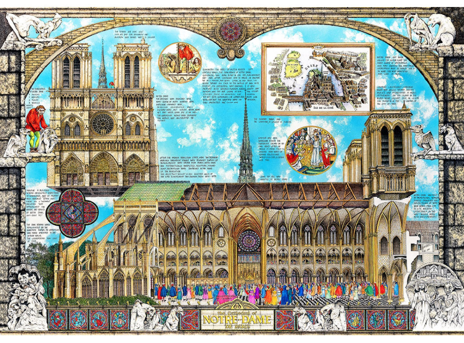WOODEN CITY Drevené puzzle Katedrála Notre-Dame 2v1, 1010 dielikov EKO