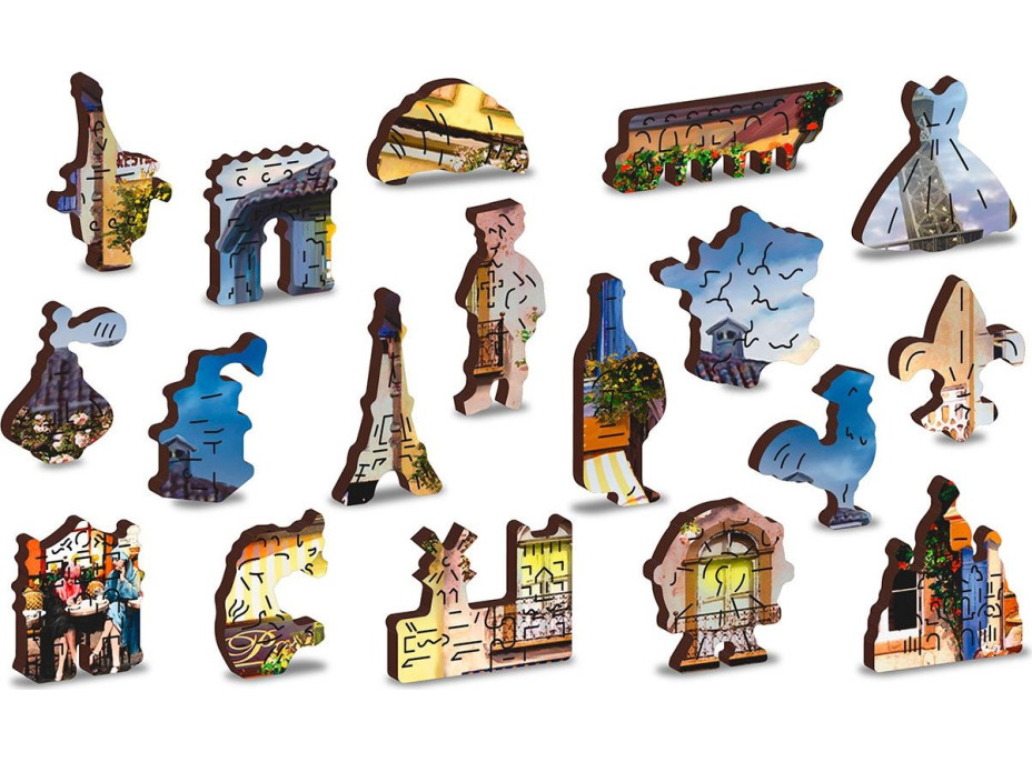 WOODEN CITY Drevené puzzle Raňajky v Paríži 2v1, 150 dielikov EKO