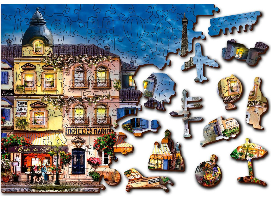 WOODEN CITY Drevené puzzle Raňajky v Paríži 2v1, 150 dielikov EKO