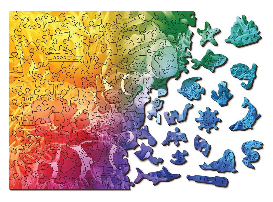 WOODEN CITY Drevené puzzle Tropické ryby 2v1, 400 dielikov EKO