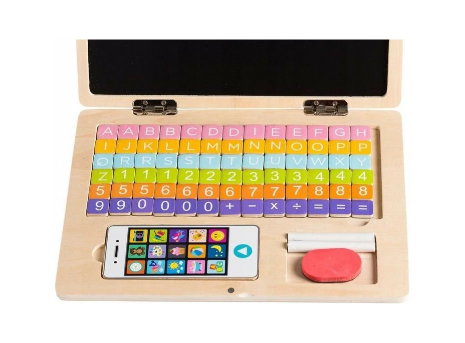 ECOTOYS Drevený notebook s magnetickým monitorom