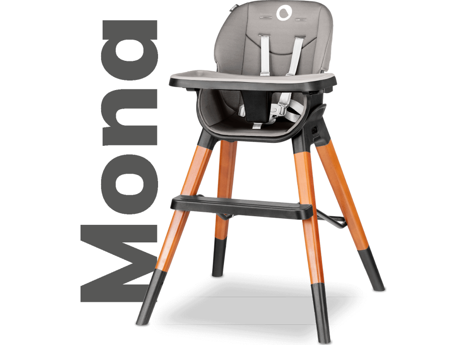 LIONELO Jedálenská stolička Mona Black Onyx 4v1