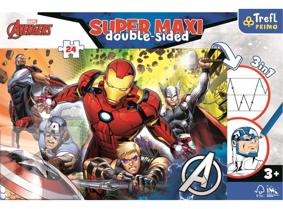 TREFL Obojstranné puzzle Avengers SUPER MAXI 24 dielikov