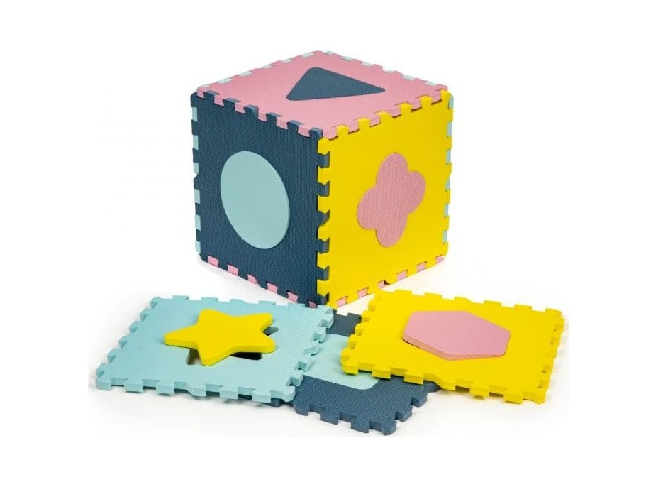 ECOTOYS Penové puzzle Tvary pastelové SX s okrajmi