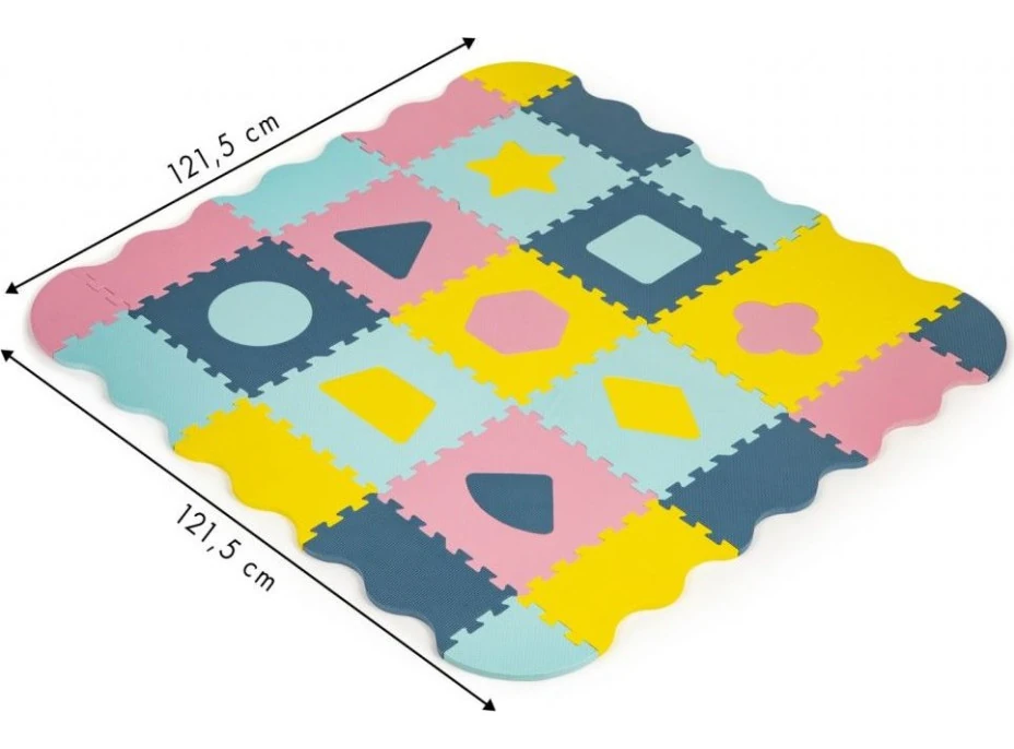 ECOTOYS Penové puzzle Tvary pastelové SX s okrajmi