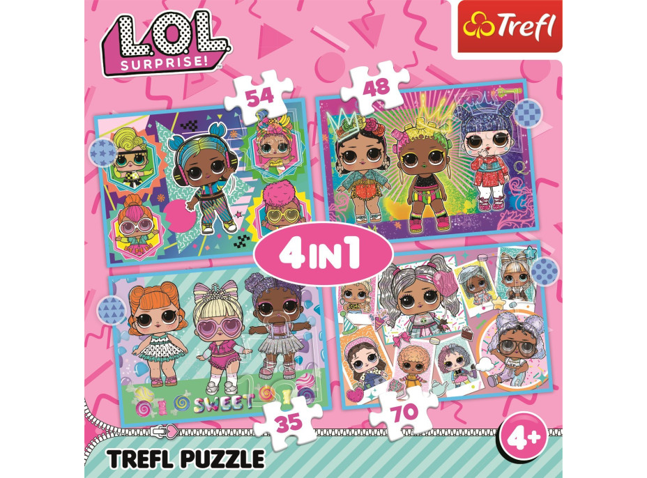 TREFL Puzzle LOL Surprise: Zoznámte sa s bábikami 4v1 (35,48,54,70 dielikov)