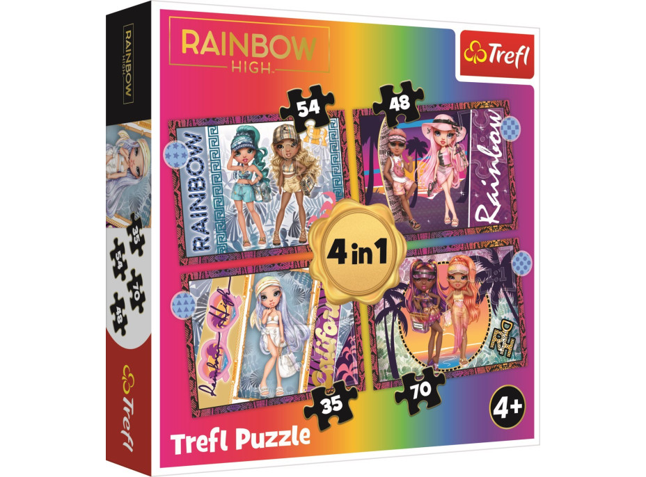 TREFL Puzzle Rainbow High: Módne bábiky 4v1 (35,48,54,70 dielikov)