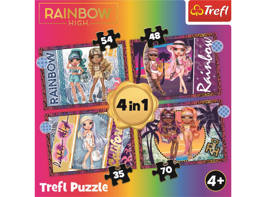 TREFL Puzzle Rainbow High: Módne bábiky 4v1 (35,48,54,70 dielikov)