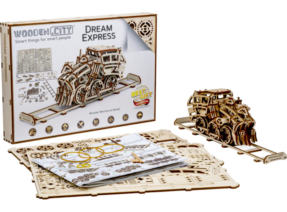 WOODEN CITY 3D puzzle Dream Express s koľajnicami 220 dielov