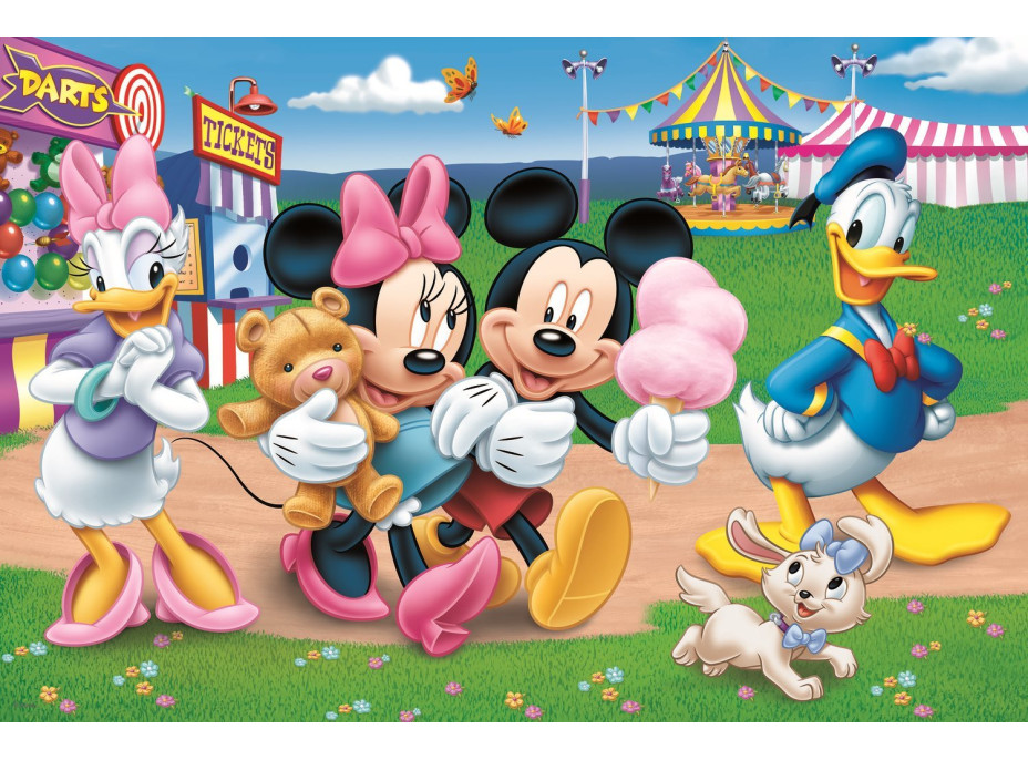 TREFL Obojstranné puzzle Mickey Mouse: Na púti SUPER MAXI 24 dielikov