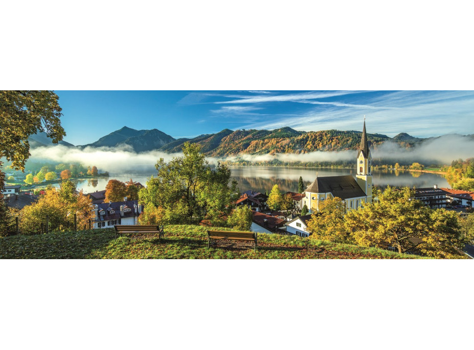 TREFL Panoramatické puzzle Jazero Schliersee, Nemecko 1000 dielikov