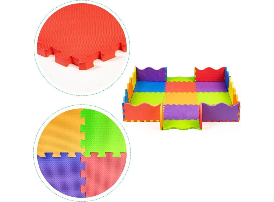ECOTOYS Penové puzzle farebné SX s okrajmi