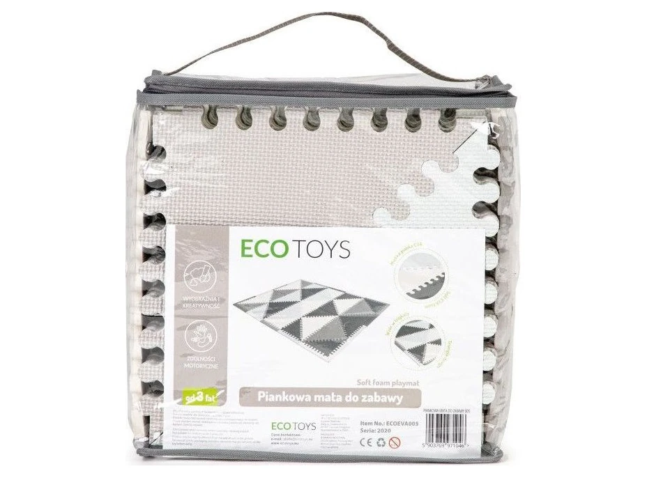 ECOTOYS Penové puzzle Trojuholníky s okrajmi