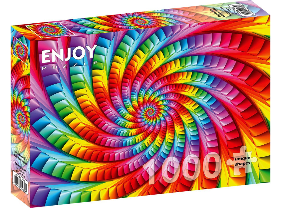 ENJOY Puzzle Dúhová psychedelická špirála 1000 dielikov