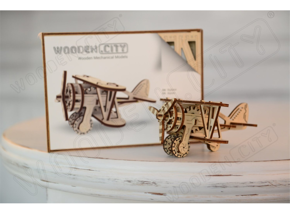 WOODEN CITY 3D puzzle Dvojplošník 63 dielov