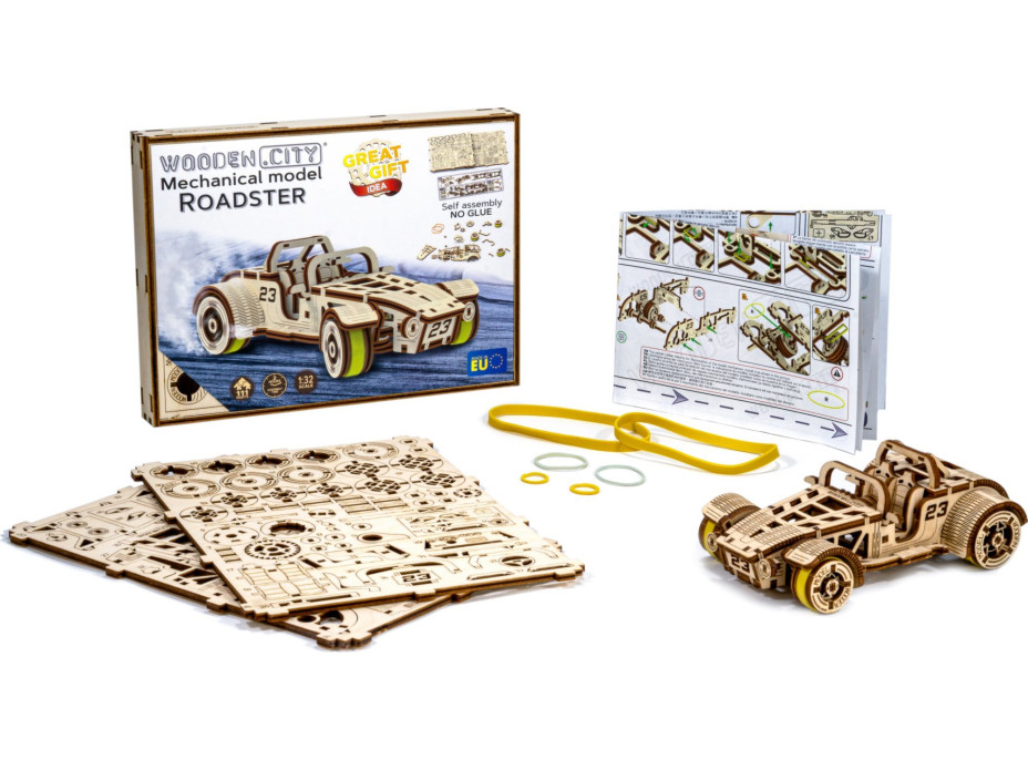 WOODEN CITY 3D puzzle Automobil Roadster 111 dielov