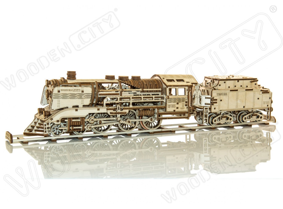 WOODEN CITY 3D puzzle Express s tendrem a koľajnicami 580 dielov
