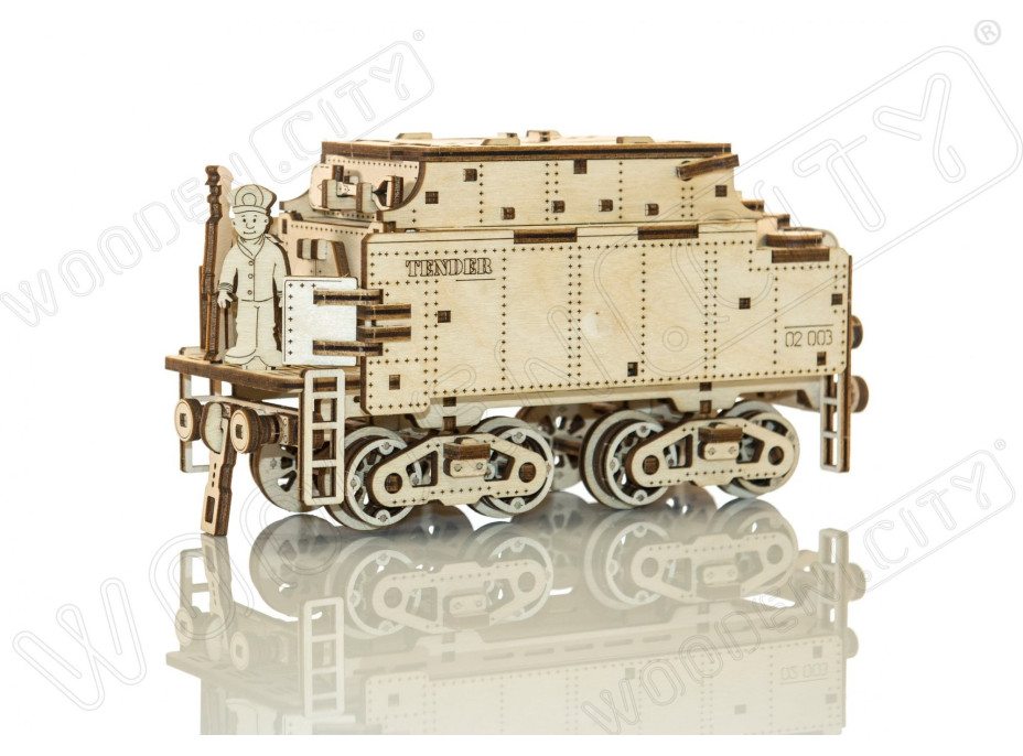 WOODEN CITY 3D puzzle Express s tendrem a koľajnicami 580 dielov