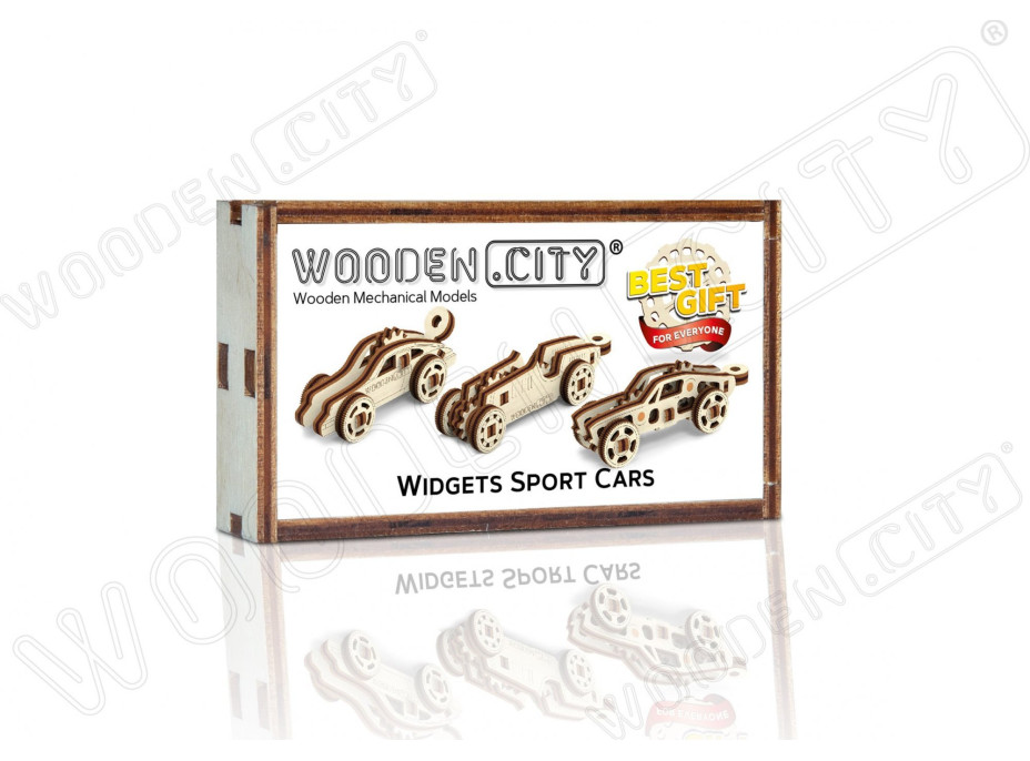 WOODEN CITY 3D puzzle mini sada Widgets: Športové autá 42 dielikov