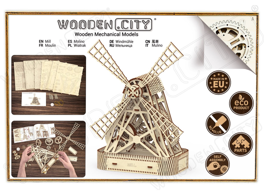 WOODEN CITY 3D puzzle Mlyn 222 dielov