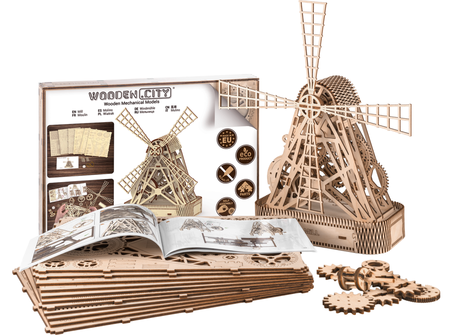 WOODEN CITY 3D puzzle Mlyn 222 dielov