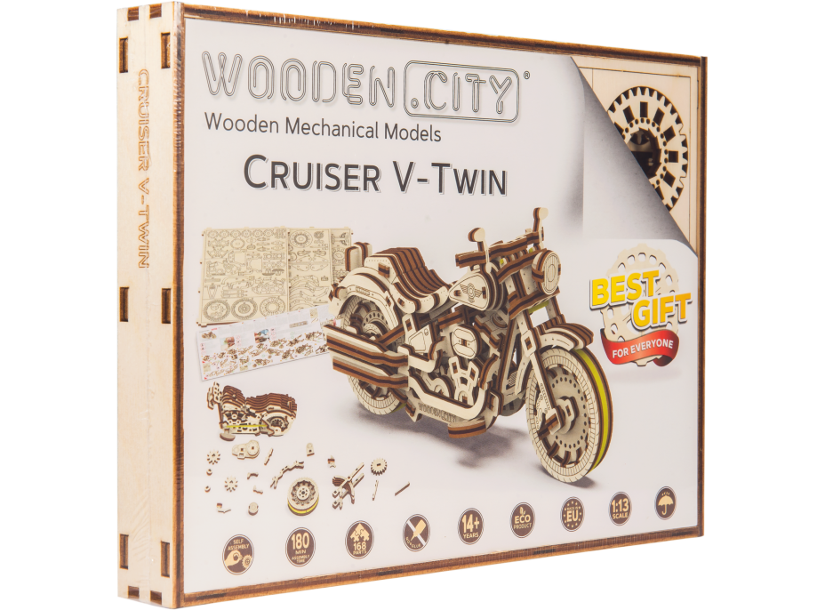 WOODEN CITY 3D puzzle Motocykel Cruiser V-Twin 168 dielov