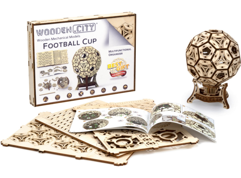WOODEN CITY 3D puzzle Multifunkčný organizér - Futbalová lopta 175 dielov
