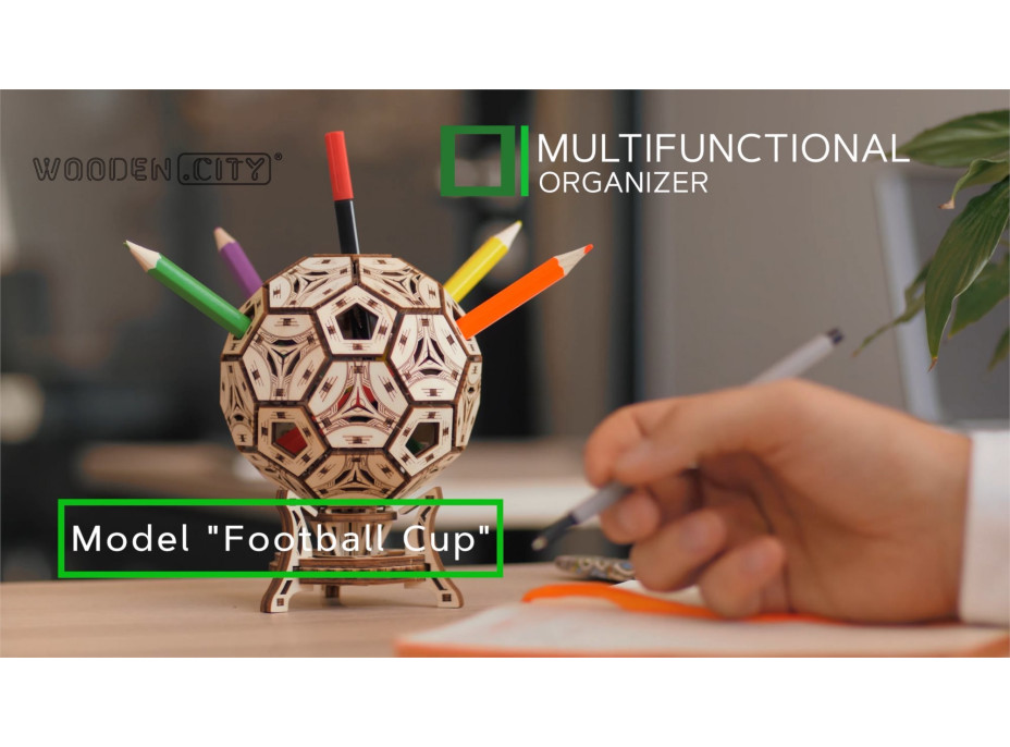 WOODEN CITY 3D puzzle Multifunkčný organizér - Futbalová lopta 175 dielov