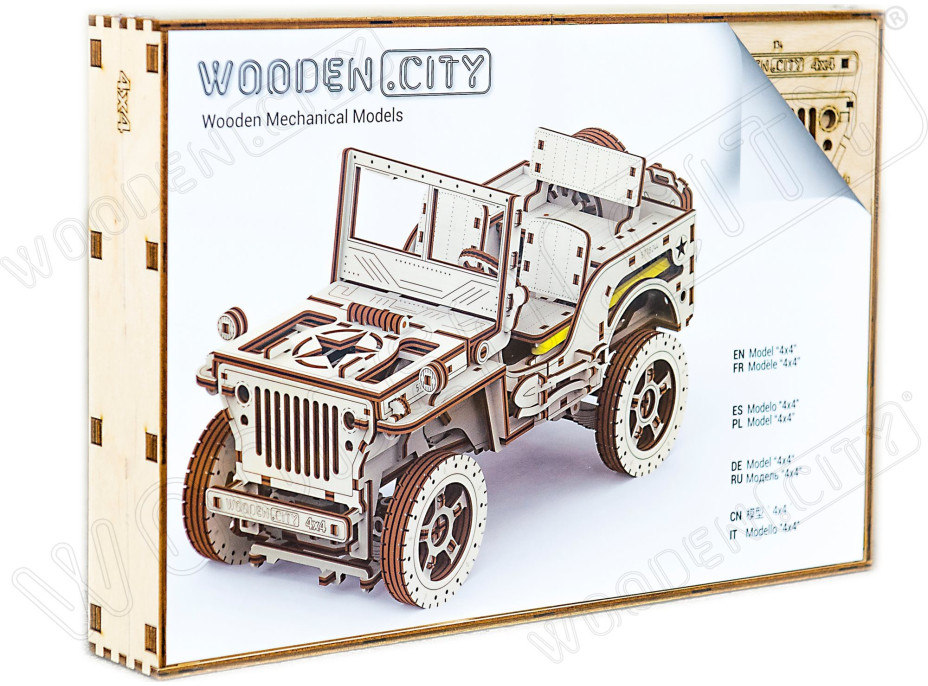 WOODEN CITY 3D puzzle Terénne auto - džíp 4x4, 570 dielikov