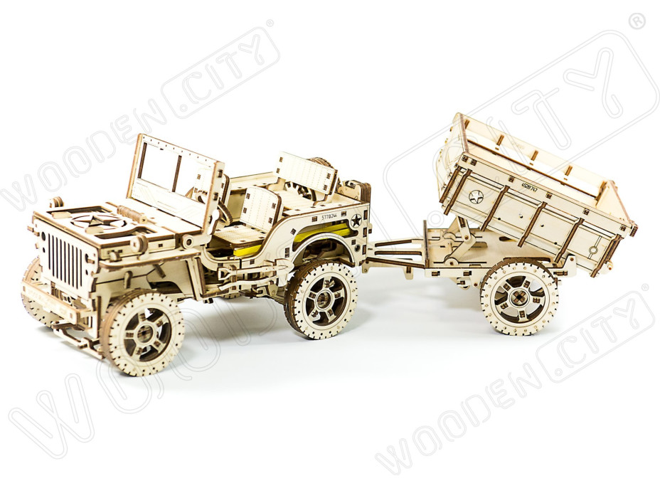 WOODEN CITY 3D puzzle Terénne auto - džíp 4x4, 570 dielikov