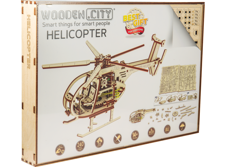 WOODEN CITY 3D puzzle Vrtuľník 173 dielov