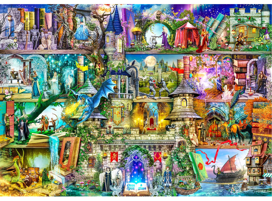 WOODEN CITY Drevené puzzle Bola raz jedna rozprávka 2v1, 2000 dielikov EKO