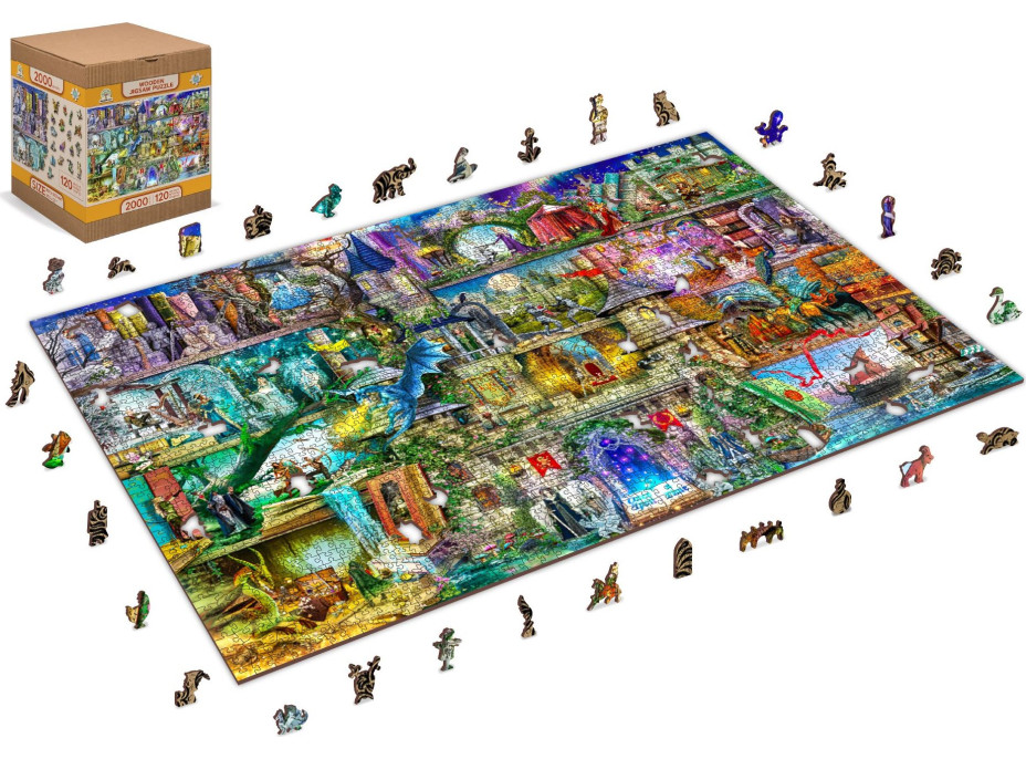 WOODEN CITY Drevené puzzle Bola raz jedna rozprávka 2v1, 2000 dielikov EKO