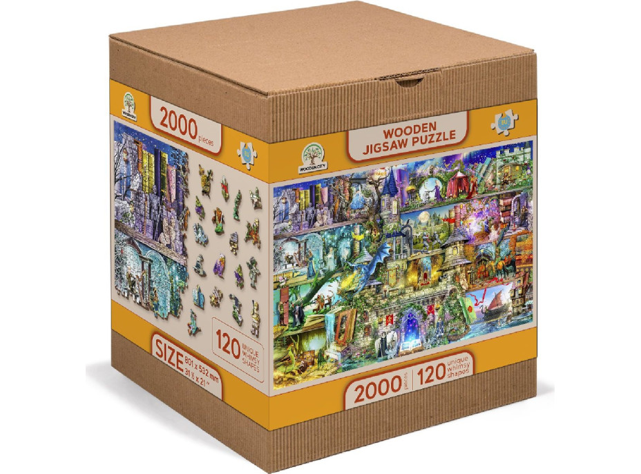 WOODEN CITY Drevené puzzle Bola raz jedna rozprávka 2v1, 2000 dielikov EKO