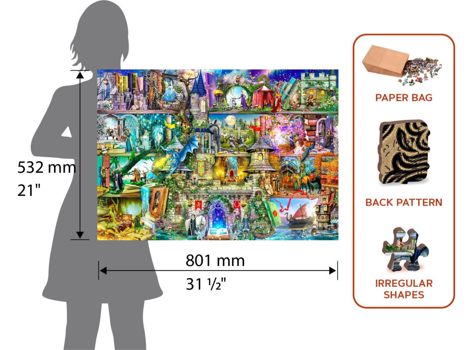 WOODEN CITY Drevené puzzle Bola raz jedna rozprávka 2v1, 2000 dielikov EKO