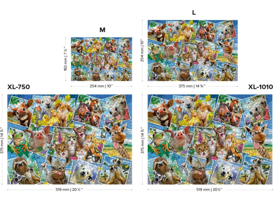 WOODEN CITY Drevené puzzle Zvieracie pohľadnice 2v1, 505 dielikov EKO