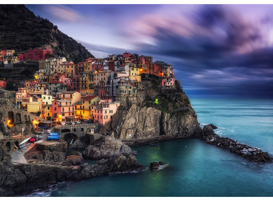 ENJOY Puzzle Manarola za súmraku, Cinque Terre, Taliansko 1000 dielikov