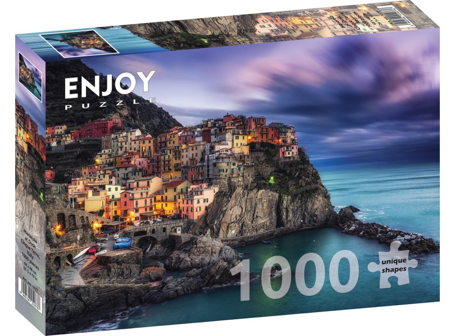 ENJOY Puzzle Manarola za súmraku, Cinque Terre, Taliansko 1000 dielikov