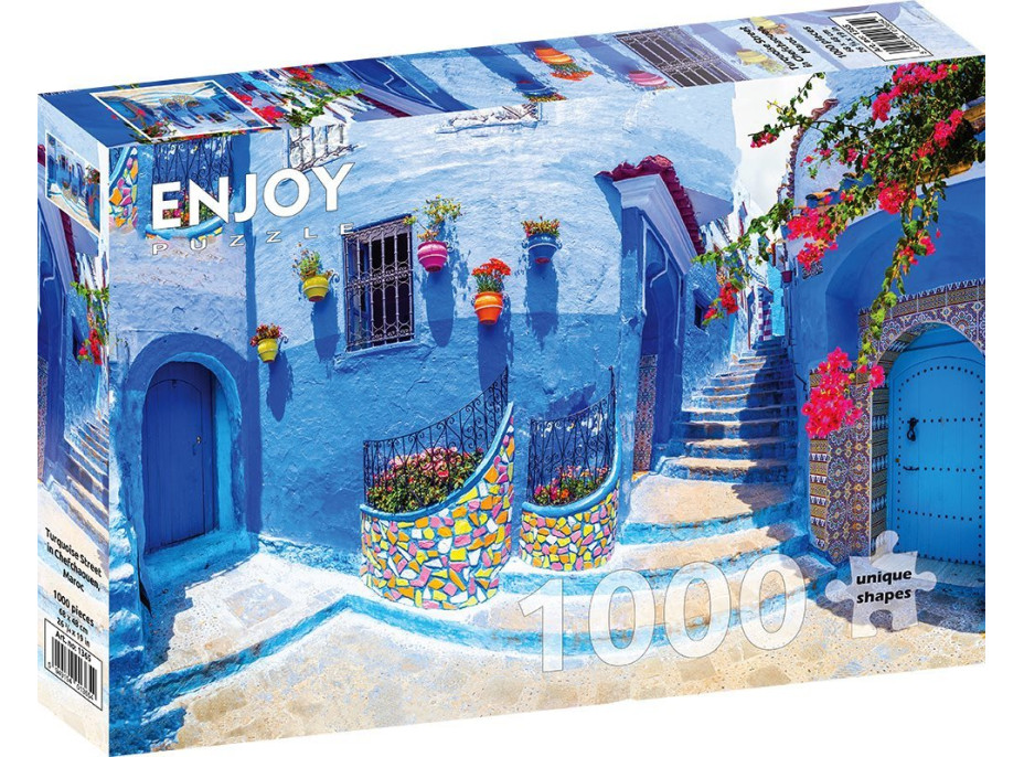 ENJOY Puzzle Tyrkysová ulica v Chefchaouene, Maroko 1000 dielikov