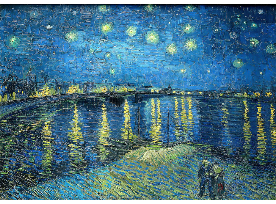 ENJOY Puzzle Vincent Van Gogh: Hviezdna noc nad Rhonou 1000 dielikov