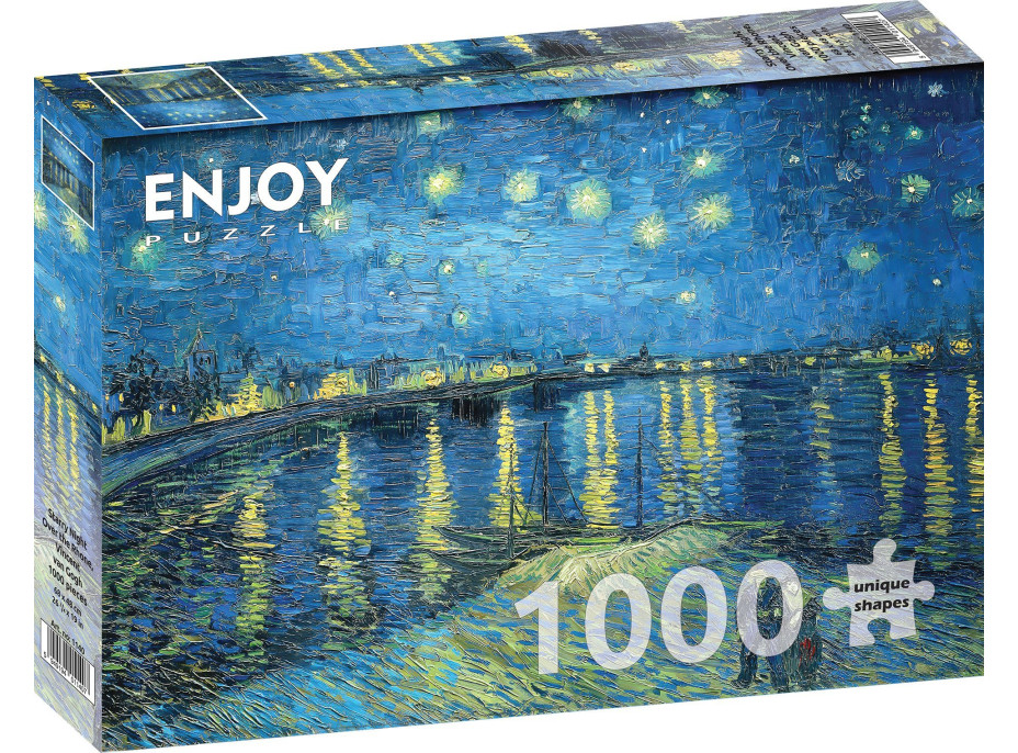 ENJOY Puzzle Vincent Van Gogh: Hviezdna noc nad Rhonou 1000 dielikov