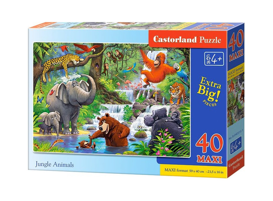CASTORLAND Puzzle Zvieratká v džungli MAXI 40 dielikov