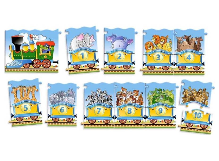 CASTORLAND Puzzle Učíme sa čísla 1-10, Vláčik 21 dielikov