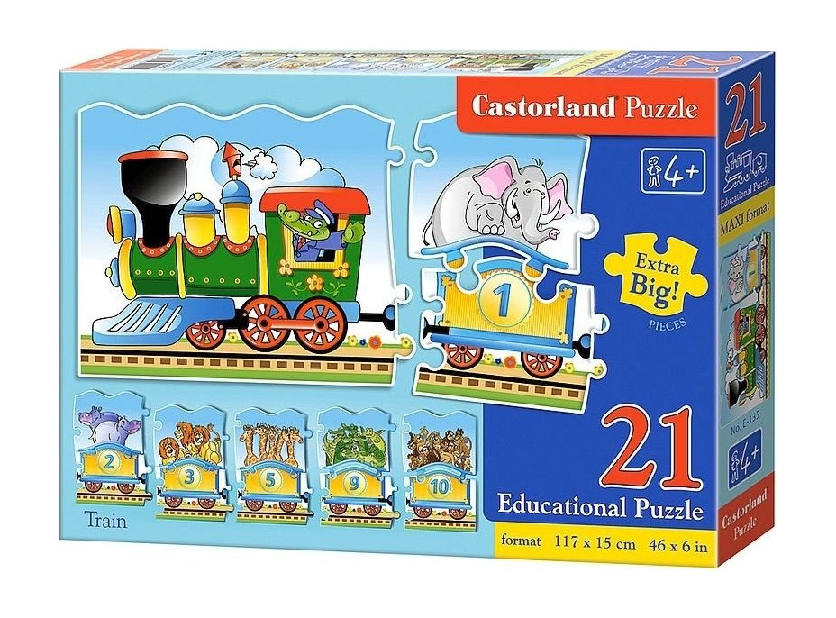CASTORLAND Puzzle Učíme sa čísla 1-10, Vláčik 21 dielikov