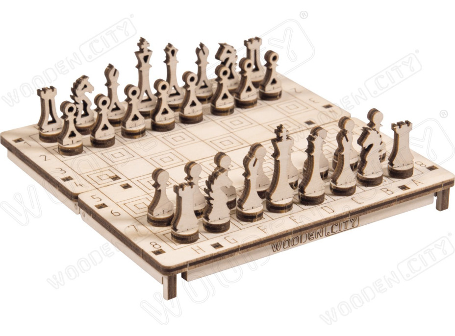 WOODEN CITY 3D puzzle hra Šach a dáma 2v1