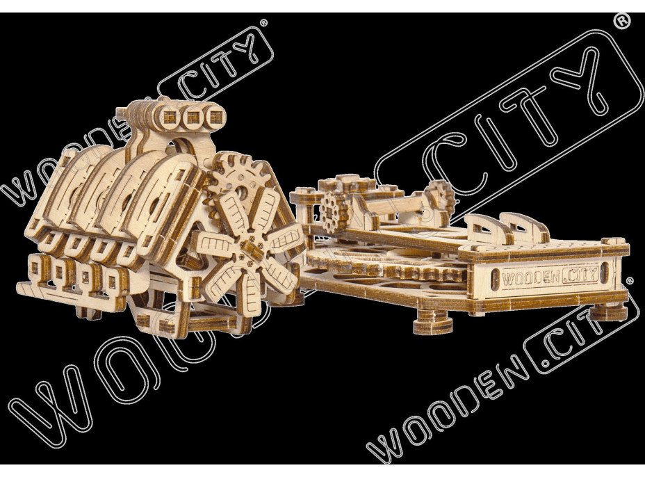 WOODEN CITY 3D puzzle Motor V8, 200 dielov