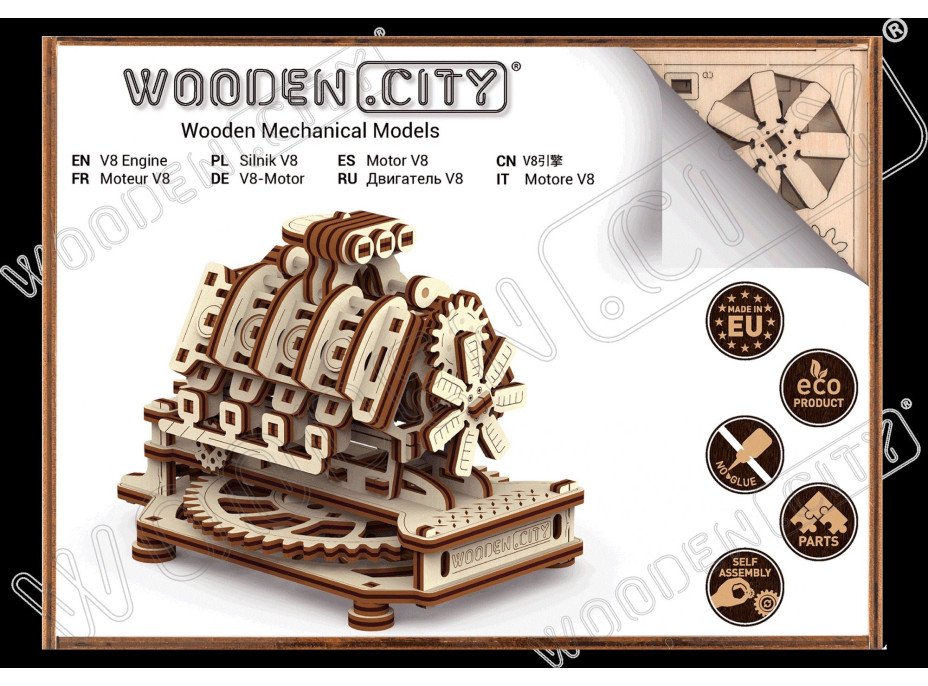 WOODEN CITY 3D puzzle Motor V8, 200 dielov