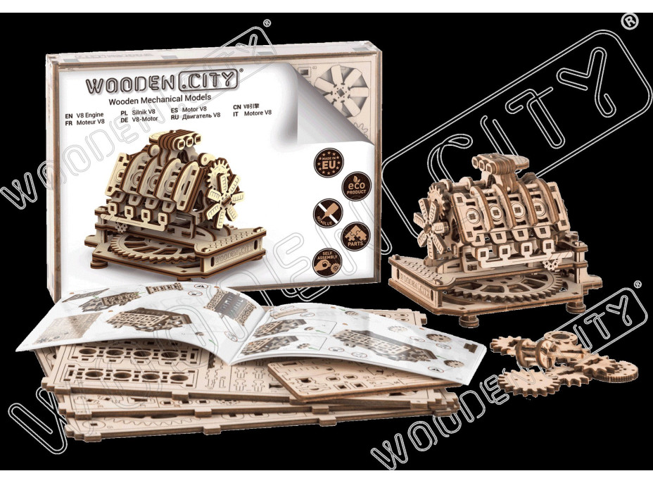 WOODEN CITY 3D puzzle Motor V8, 200 dielov