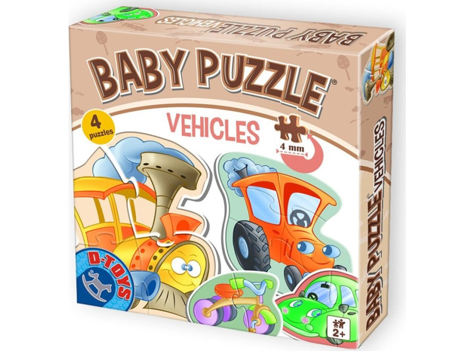 D-TOYS Baby puzzle Dopravné prostriedky 4v1 (2-4 dieliky)